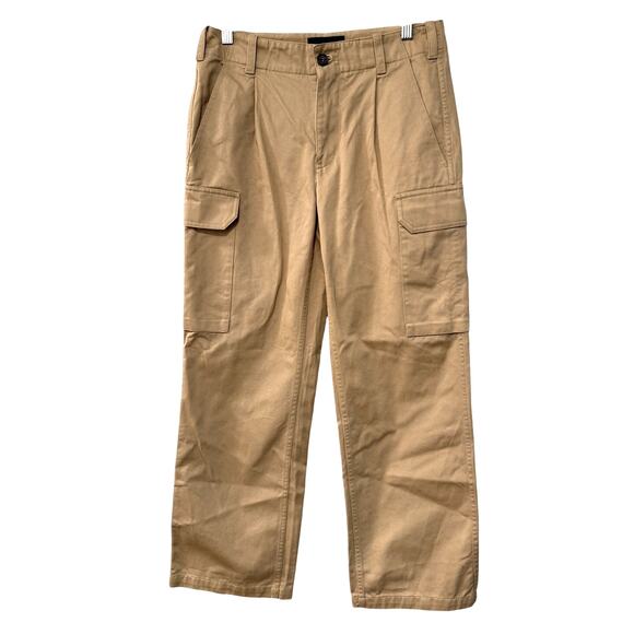 Nilli Lotan 4 Yannic Cargo Pant $450 High Rise Wide Leg Cropped Tan Desert Sand - Picture 2 of 11